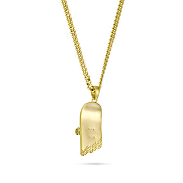 Colgante de patineta rota (oro)
